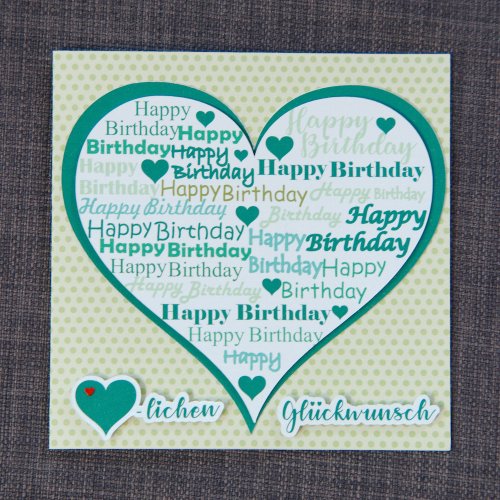 Happy Birthday Herz und Schrift
