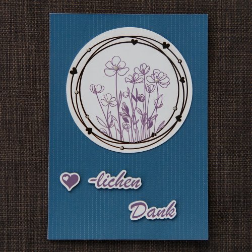 Herzlichen Dank Blumen mit Herzkreis