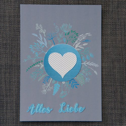 Alles Liebe Herz und Blumenkreis